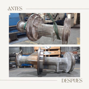 Antes y después de un proceso de metalizado.